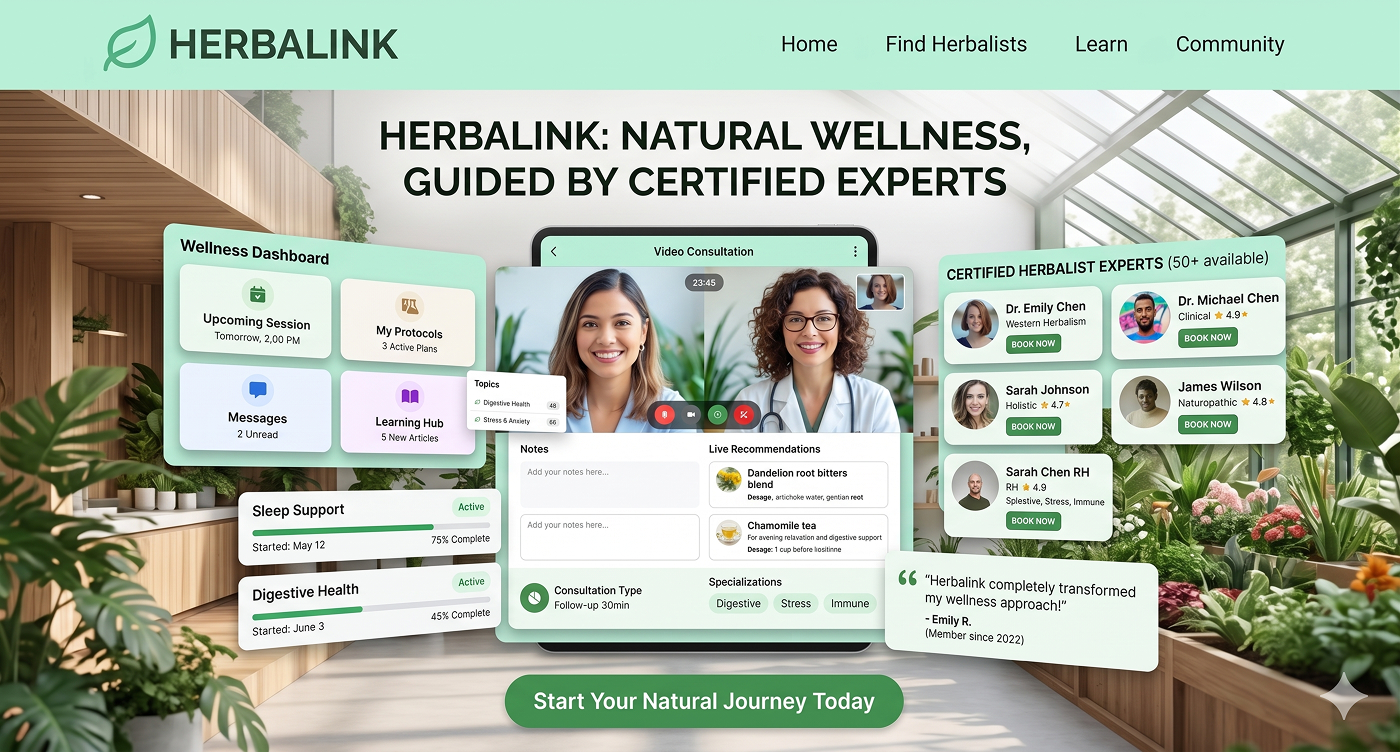 HerbaLink — Verified herbalists, designed around trust